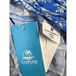 Cupshe womens blue & white wrap shirt.
